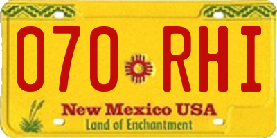NM license plate 070RHI