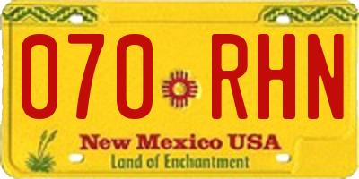 NM license plate 070RHN