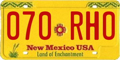 NM license plate 070RHO