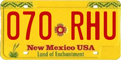 NM license plate 070RHU