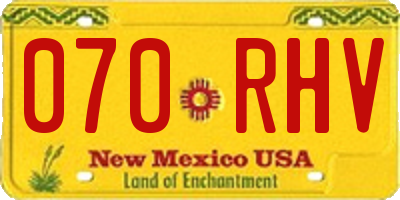 NM license plate 070RHV