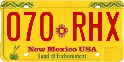 NM license plate 070RHX