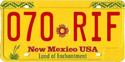 NM license plate 070RIF