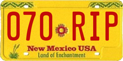 NM license plate 070RIP