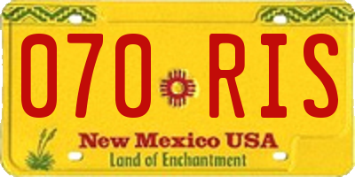 NM license plate 070RIS