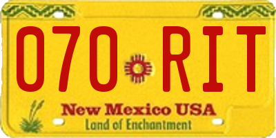 NM license plate 070RIT
