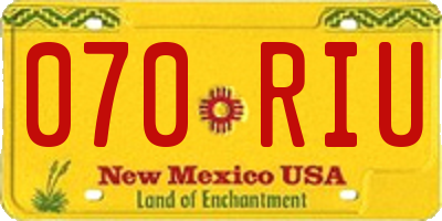 NM license plate 070RIU