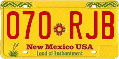 NM license plate 070RJB