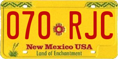 NM license plate 070RJC
