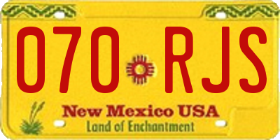 NM license plate 070RJS