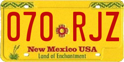 NM license plate 070RJZ