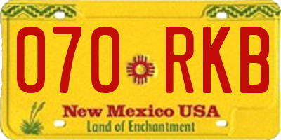 NM license plate 070RKB
