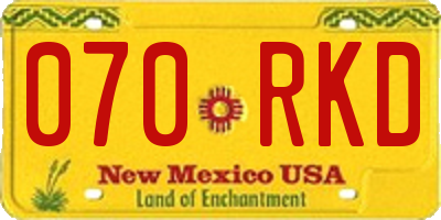 NM license plate 070RKD