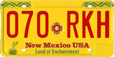 NM license plate 070RKH