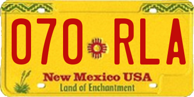 NM license plate 070RLA