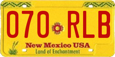 NM license plate 070RLB