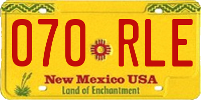 NM license plate 070RLE