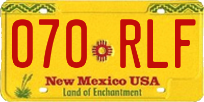 NM license plate 070RLF