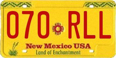 NM license plate 070RLL