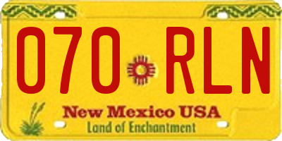 NM license plate 070RLN