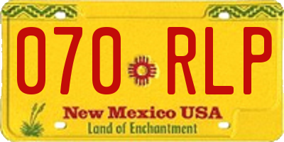 NM license plate 070RLP