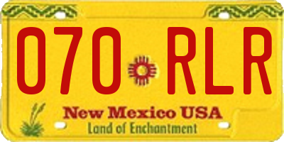 NM license plate 070RLR