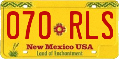 NM license plate 070RLS