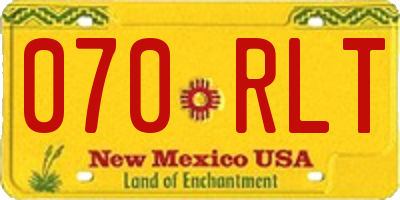 NM license plate 070RLT