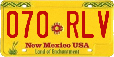 NM license plate 070RLV