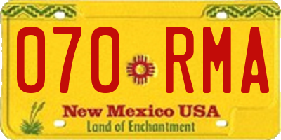 NM license plate 070RMA