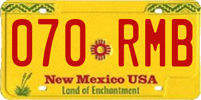 NM license plate 070RMB