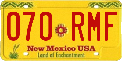 NM license plate 070RMF