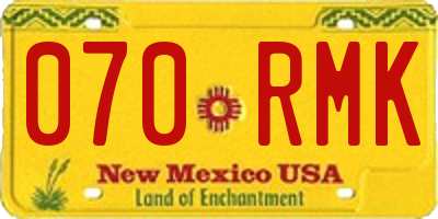 NM license plate 070RMK
