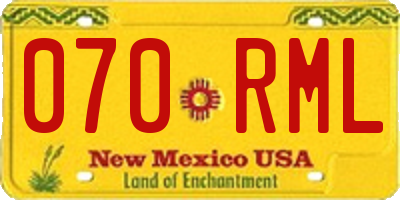 NM license plate 070RML