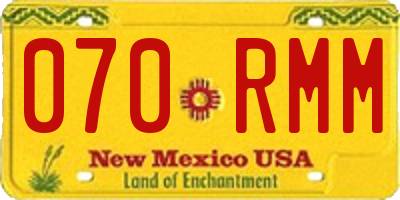 NM license plate 070RMM