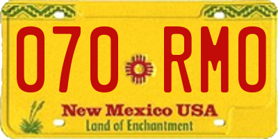 NM license plate 070RMO
