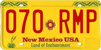 NM license plate 070RMP