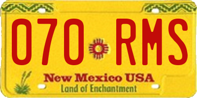 NM license plate 070RMS