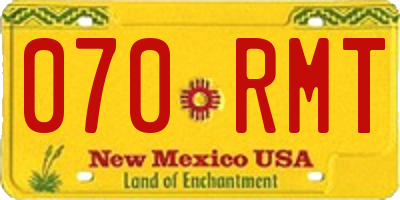 NM license plate 070RMT