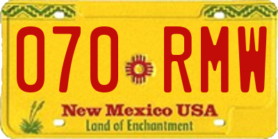 NM license plate 070RMW