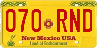 NM license plate 070RND