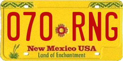 NM license plate 070RNG