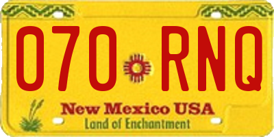 NM license plate 070RNQ