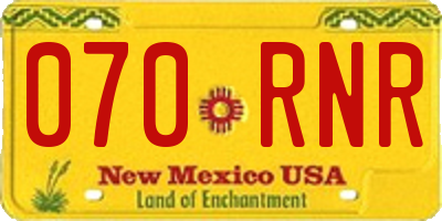 NM license plate 070RNR