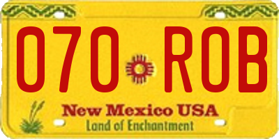 NM license plate 070ROB