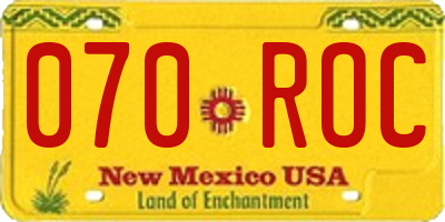NM license plate 070ROC