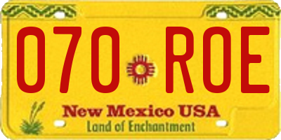 NM license plate 070ROE