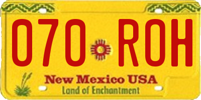 NM license plate 070ROH