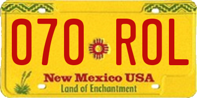 NM license plate 070ROL
