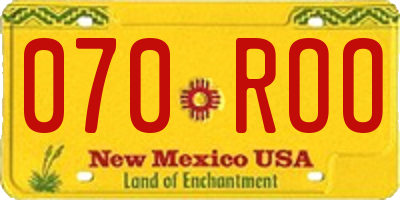 NM license plate 070ROO